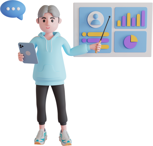 Man persentation 3D illustration