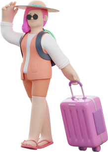 Woman Doing Traveling 3D character